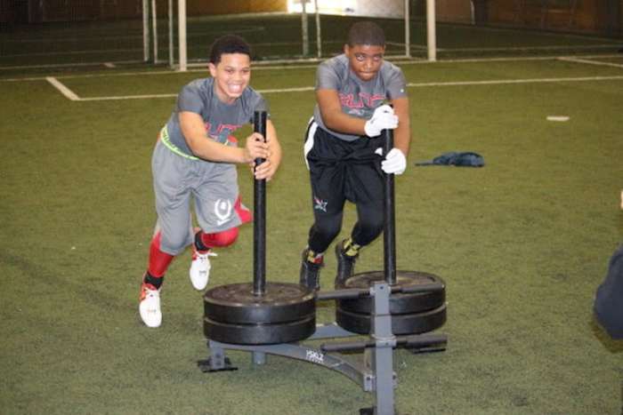 Young Caleb Williams and fellow 2021 recruit Wayne Matthews